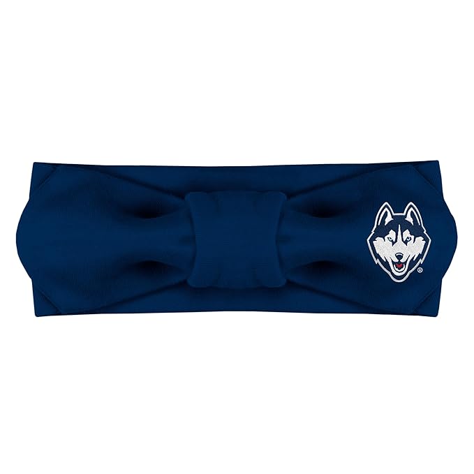 Creative Knitwear Connecticut Huskies Infant Girls Navy Solid Hair Knot Headband Embroidered Logo - Size Newborn - 4T