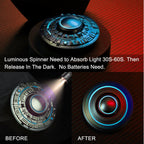 Cool Spaceship Fidget Spinners Metal, UFO Finger Hand Spinner 3 to 5 Mins Spinning Top, Anti Anxiety Stress Relief Toys Gift for Kids Adults, Luminous Night Effects, Desk Toy for Office