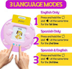 ZeenKind Spanish & English Talking Flash Cards with 510 Sight Words for Toddlers 3 4 5 6 Years Old, Learn Spanish for Kids, Audible Pocket Speech Early Learning Bilingual Flashcard Toys, 255 Cards.