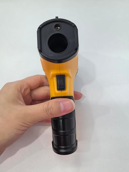 Infrared Thermometer Gun,SQECH Laser Thermometer Gun -58℉～1112℉(-50℃～600℃),Non-Contact Temperature Gun with Adjustable Emissivity&Color Backlight for Cooking, Pizza Oven,BBQ,Fridge,Engine,HVAC(Yellow)