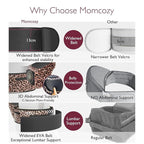 Momcozy Hip Seat Baby Carrier - Adjustable Waistband with Original 3D Belly Protector, Ergonomic Carrier with Various Pockets for Newborns & Toddlers up to 45lbs (Leopard, Large)