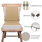 Kalawen Upgraded 2Pcs PU Washable Straps Safety Buckle Toddler Booster Seat for Kitchen Chair, Portable Travel