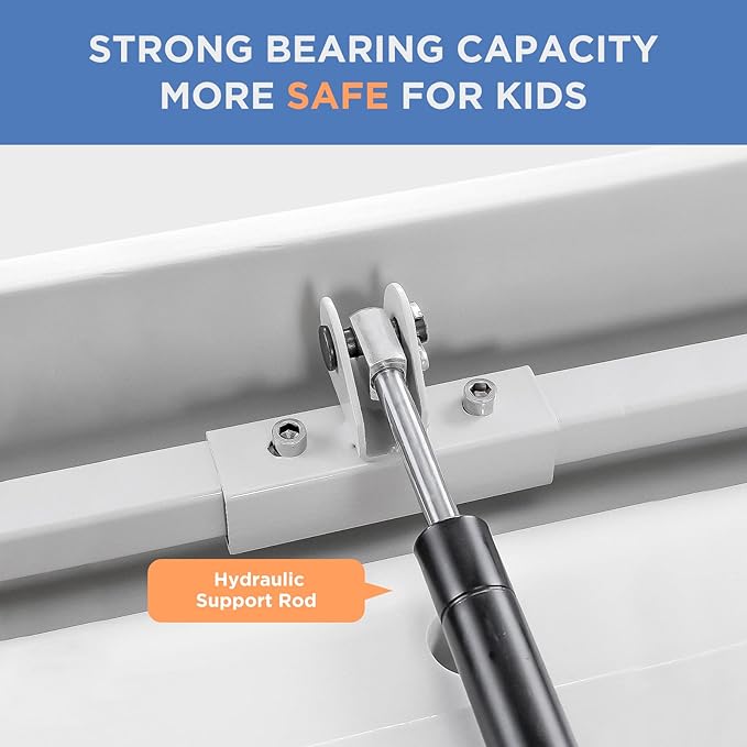 Commercial Baby Changing Station, Wall Mounted Horizontal Baby Changing Table with Safety Strap, Foldable Diaper Tables for Bathroom, White