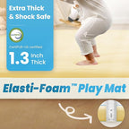 1.3" Thick Baby Play Mat for Floor Playpen, 50x50 Foam Tummy Time Mat, Padded Support Soft Plush Nursery Rug for Infant Kids Toddler Crawling Kick Activity (Vanilla)