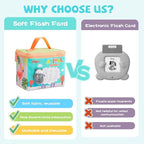 Jollybaby Reusable Soft Cloth ABC Alphabet/Letters Animal Flash Cards for Baby 0-3-6-9-12-18 Month, Curious Baby First Words Learning Activity Flashcards, Tummy Time Toy Gift for 1 Year Old Boy Girl