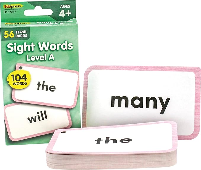 Teacher Created Resources Sight Words Flash Cards - Level A (EP62037), 3-1/8" x 5-1/8"