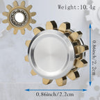 Metal Fidget Spinner for Adults, Small Mini Hand Toys, Copper Gear Linkage Fidget Blocks, Stacking Extendable Fingears Gyro, Bearing, Autism Sensory ADHD Anxiety Reduce