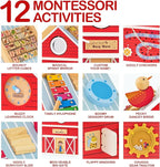 Monläurd® Wooden Farm Activity Center for Toddlers 1-3, 12-in-1 Montessori Busy Board Sensory Play Center, Large Barn Activity Cube Toy for Baby Fine Motor Skills, Daycare & Preschool Learning