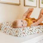 Stretchy Changing Pad Covers BROLEX Changing Table Cover for Baby Boys Girls,2 Pack Jersey Knit,Giraffe Leaf