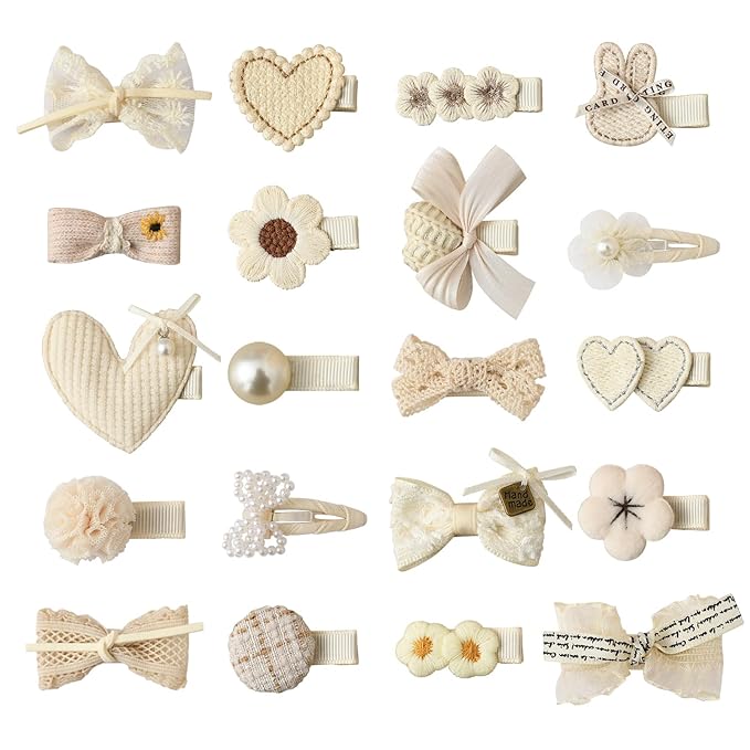 20 PCS Toddler Hair Clips 2.4 Inch Baby Girl Hair Bows Fully Covered Barrettes Infant Hair Accessories for Babies and Kids