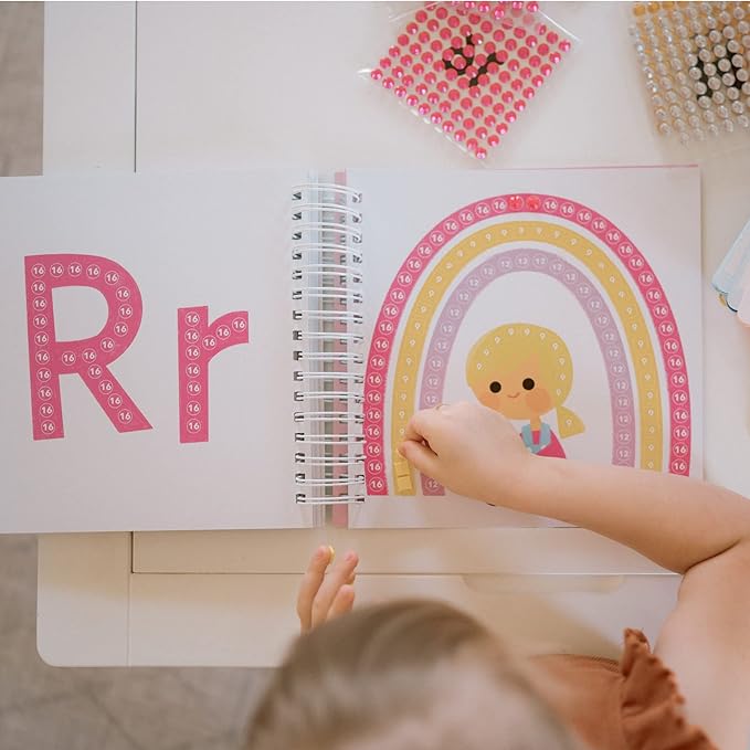 Cupkin Mosaic Sticker Art Kits for Kids and Adults, ABC Mosaics Art Craft Kit for Boys and Girls, 52 Page Sticker by Number Mosaic Kit with 3,000+ Jewel + Foam Stickers, Kids Coloring Book