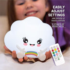 Lumipets Remote Control Silicone Night Light for Kids - Cloud Design with 9 Soft Colors & Sleep Timer - Rechargeable, Battery-Operated Lamp for Bedroom | Baby Nursery, Toddler, Girls, Boys