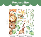 Tanlaby Jungle Animals Wall Stickers Cartoon Safari Animal Wall Decals Fox Bear Lion Monkey Tropical Leaves Art Decor for Baby Nursery Kids Playroom Bedroom