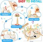 9 in 1 Kids Drum Set YOMESTE Toddlers Birthday Gift Wooden Xylophone Musical Instruments Kit,Montessori Musical Instruments Toys for Kids,Happy Gift ^_^ (Wooden Xylophone Drum Set)