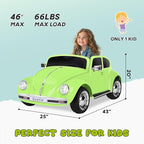 12V Kids Electric Car, Power Wheels with Remote Control, Ride on Car Toys with LED Light, 3 Speeds, Music, Green