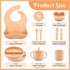 Silicone Baby Feeding Set 11 Pcs, Baby Led Weaning Supplies, Baby Feeding Supplies Set BPA Free, Baby Essentials for Newborn Gift Pink