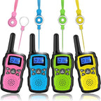 Wishouse Walkie Talkies for Kids 4 Pack,Family Walky Talky Adults Children Radio Long Range,Outdoor Camping Fun Toys Birthday Present Xmas Gifts for 4 5 6 7 8 Year Old Girls Boys No Battery No Charger