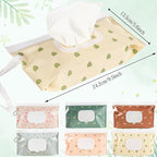 FEBSNOW 6 Pack Baby Wipes Dispenser, Portable Refillable Wipe Holder, Baby Wipes Container, Reusable Wipes Case, Baby Travel Wet Wipes Pouch (Morandi Color)