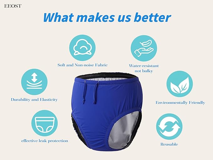 Youth Special Needs Reusable Swim Diapers Swimwear for Incontinence Cloth Diaper Covers Waterproof,Leakproof, Unisex (12-14T, Blue)