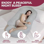 PILLANI Pregnancy Pillows for Sleeping - V C U Shaped 57inch Full Body Pillow with Removable Washable Cover, Cooling Maternity Pillow for Pregnant Women, Support for Back Belly Legs Hip