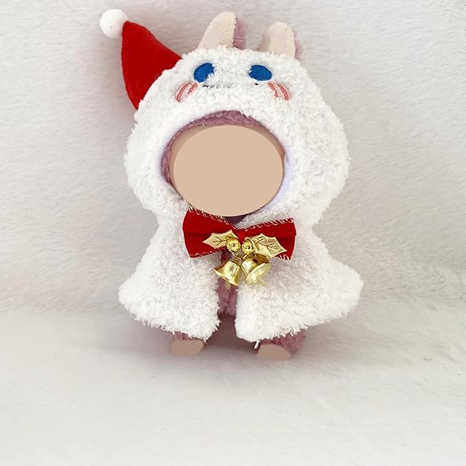 Christmas 17cm Doll Clothes Outfit Set (No Doll) Cute Christmas Clothes Accessories for 15-17cm Dolls Outfit Fashion Handmade Cloth Accessories Outfits Stylish(Snowman Bell Cape)