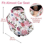 Nursing Cover Breastfeeding, Multi-use Baby CarSeat Cover Girls, Infant Stroller Car Seat Cover, Stretchy Carseat Canopy, Soft Breathable, Peony