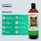 Vermont SOAP Organics Pet Shampoo - Infused with Organic & Natural Olive Oil, Coconut & Aloe Vera Dog Shampoo for Sensitive Skin - USDA Certified Grooming Pet Shampoo - Original Citrus (16oz)