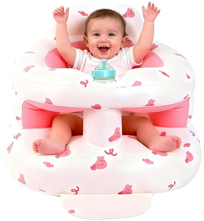 Thickened Inflatable Baby Seat, Sit Me Up Floor Seat for Babies 3-36 Months with Tray, Sitting Support Infant Chair, Built in Air Pump