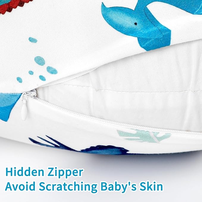 Nursing Pillow Cover, Breastfeeding Pillow Cover Stretchy Removable Feeding Pillowcase for Newborns, Ultra Soft and Comfortable Nursing Pillow Slipcover for Baby Boys Girls, Dinosaur Pattern