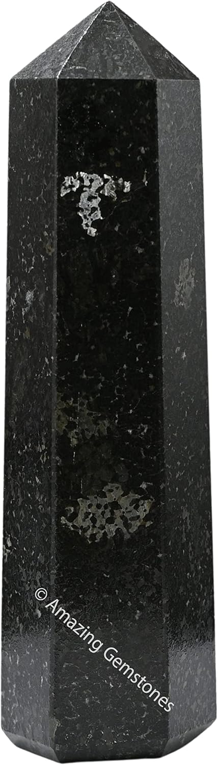 Amazing Gemstone Large Nuummite Crystal Towers ~ Natural Healing Crystal Point Obelisk for Reiki Healing and Crystal Grid (5.5 to 6 INCH)