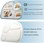 Kids Feeding Set 5 Pcs, Tableware Set for Toddlers Includes Plate Bowl Cup Fork and Spoon Utensil Flatware, Kids Flatware Set Dishwasher Safe, BPA Free (Construction)