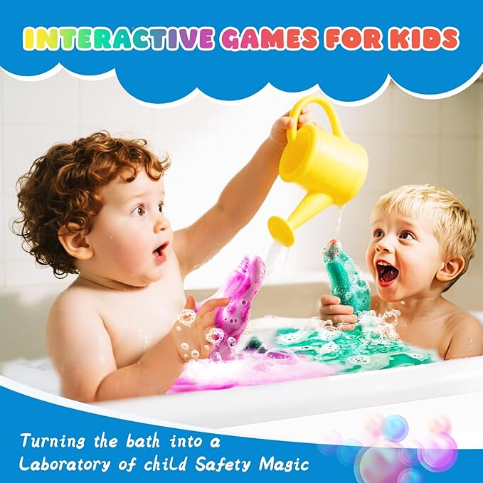 Potions Bath Bombs for Kids Christmas Gifts for Teens, 4 Pack Colorful Fizzy Bubble Bath for Fun and Educational Bath Time, Cool Foam Explosion Bath Toys for Kids, Boy Girls Stocking Stuffers