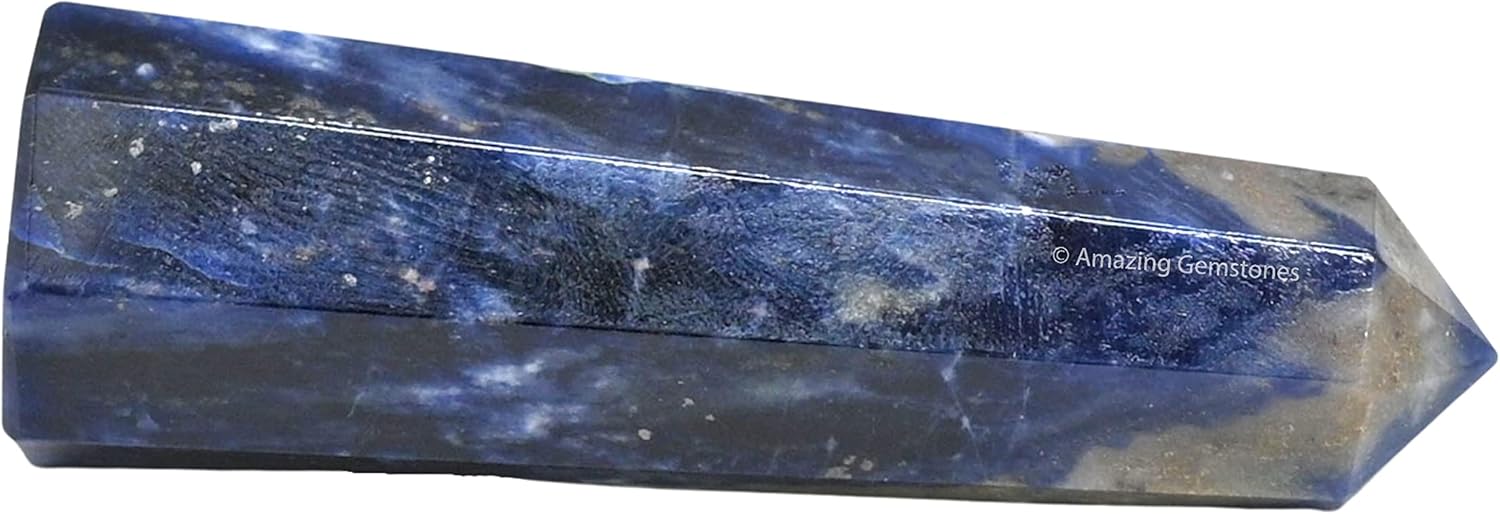 Amazing Gemstone Sodalite Crystal Towers - Natural Healing Crystal Point Obelisk for Reiki Healing and Crystal Grid (2" to 3" Inch)