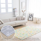 Baby Care Foldable Mat - Sea Petals(Gray), Large