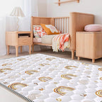 Boho Rainbow Baby Play Mat 50" X 50" Playpen Mat Thicken One-Piece Baby Crawling Mat Non-Slip Cushioned Baby Floor Mat Activity Playmats for Infants, Babies, Toddlers (50X50, Letters+Number)