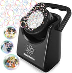 Bubble Machine Automatic Bubble Blower for Kids Batteries Operated Portable Bubble Maker Electric Bubble Machine Adjust Angle by 90° Indoor Outdoor Toy for Birthday Party Wedding (Portable Black)