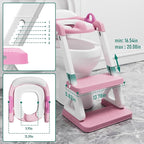 Potty Training Seat with Step Stool Ladder for Kids and Toddler,Wiifo Sturdy Potty Ladder with Soft Padded Cushion for Toddler Boys and Girls(Pink) 2025 New Version