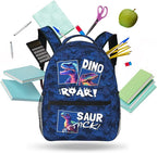 Dinosaur Backpack for Kids Boys Girls, ROAR! DINO SAUR ATTACK! Cartoon Dinosaur Pattern School Bag, Lightweight Ergonomic Durable Bookbag for Age 5-12, Ideal for School Outdoor Travel Daypack