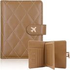 Melsbrinna Rfid Passport Holder for Travel women/Men, Cute Passport Wallet Rfid Blocking Card Slots, Rfid Passport Cover/CaseTravel Wallet, Passport Book Holder (1, LG KHAKI)