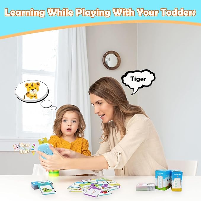 MAYAPHILOS Russian and English Bilingual Talking Flash Cards with 224 Sight Words Fun Russian Language Learning Toys for Kids, Audible Pocket Speech for Toddlers Preschool Birthday