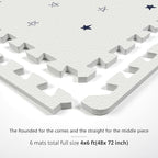 Baby Foam Play Mat, PIGLOG 72x48 Baby Crawling Mat, Floor Mats for Kids for Infants with Interlocking Floor Tiles, Toddler Playmats for Indoor and Outdoor, Easy to Clean Playroom Mats, Star