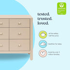 DaVinci Carter's Marisol 6-Drawer Dresser in Taupe/Washed Natural, GREENGUARD Gold Certified