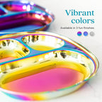 Ahimsa Stainless Steel Kids Plates - Divided Toddler Plates, Pediatrician Designed, Non Toxic Toddler Plate, BPA Free & Dishwasher Safe (Rainbow Single)
