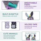 Wrist Rattles for Babies Rattle Socks Wrist Strap Rattles Set Cartoon Socks Cute Animal Baby Sensory Development Toys 1-3 Years Early Educational Toys for Toddlers Baby Shower Gifts