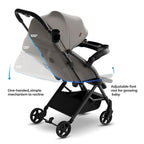 Mompush Lithe V2 Lightweight Travel Stroller, Compact Foldable Baby Stroller with Travel Bag, One-Hand Fold Stroller, Snack Tray, Mechanical Recline Seat, Airplane-Ready, Organizer & Rain Cover