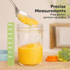 KeaBabies 4pk 8oz Glass Baby Food Containers with Lids - Leak-Proof, Microwavable Small Glass Jars, Baby Purees & Toddler Snack Storage Containers, BPA-Free, Dishwasher & Freezer Safe (Musk Dusk)
