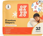 Hello Bello Premium Diapers Size 1 (8-12 lbs), Balloon Buddies Designs, 32ct Jumbo Pack