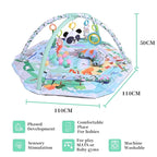 Baby Play Gym & Activity Mat,10-in-1 Tummy Time Mat,Panda Washable Baby Playmat with Detachable Toys,2 in 1 Baby Mat & Fence for Sensory Exploration and Motor Skill Development at Different Stages