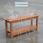 41" Shower Bench, Waterproof Poly Lumber Shower Stool for Shaving Legs, Shower Chair Seat Holds up to 400lbs, Bathroom Bench for Inside Shower, Non-Slip (Brown)