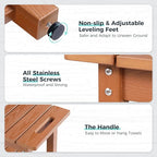 35" Shower Bench, Waterproof Poly Lumber Shower Stool for Shaving Legs, Shower Chair Seat Holds up to 400lbs, Bathroom Bench for Inside Shower, Non-Slip (Brown)